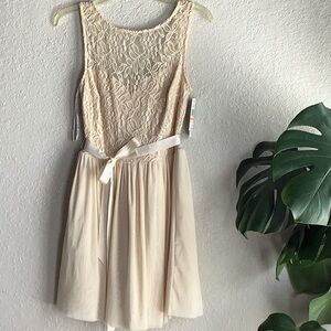 Speechless Cream Sleeveless Sundress